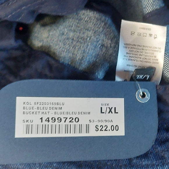 Dark Blue Denim Kolby Bucket Hat BNWT Bucket Hat Size L-XL - Picture 2 of 4